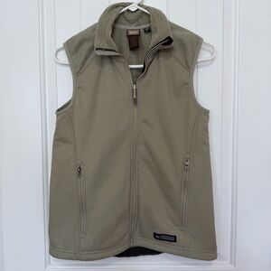 REI Fleece Zip Up Vest Women's Small Tan Beige Outdoor Hiking Pockets